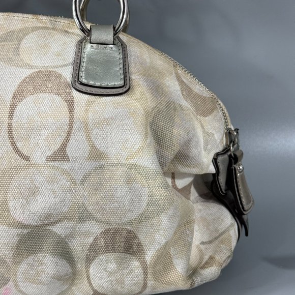 Authentic COACH # 19338 Kristin Signature Dome Sequin Satchel Shoulder Bag - Picture 7 of 14